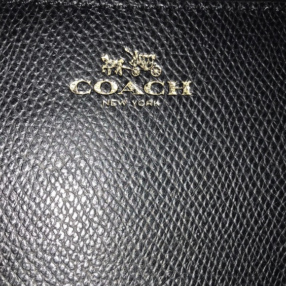 Black leather coach wristlet corner zip - Picture 2 of 5